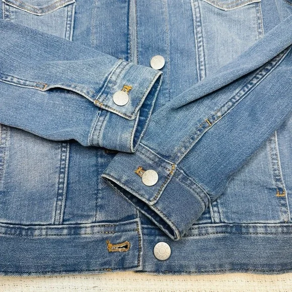 J.Crew Crewcuts Button Front Jean Jacket Blue Youth Girls Classic Crop Size 14 - Picture 7 of 16